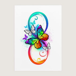 Bright infinity with rainbow butterfly acrylic print