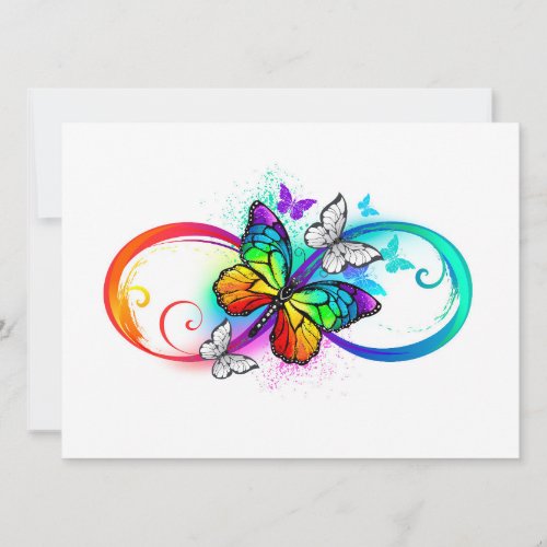 Bright infinity with rainbow butterfly advice card