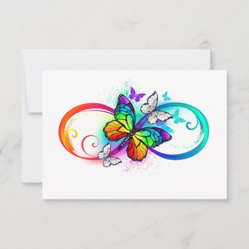 Bright infinity with rainbow butterfly advice card