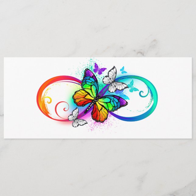Bright infinity with rainbow butterfly advice card (Front)