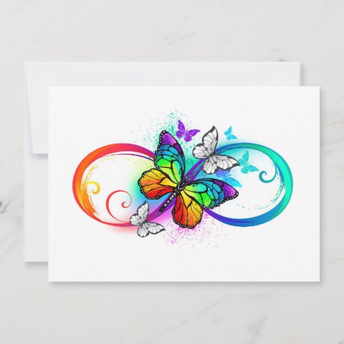 Bright infinity with rainbow butterfly advice card