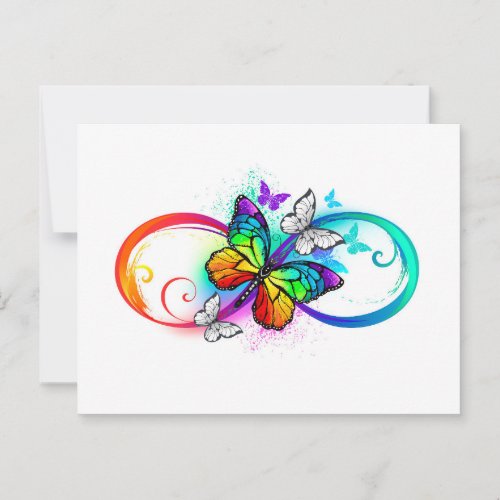 Bright infinity with rainbow butterfly  advice card