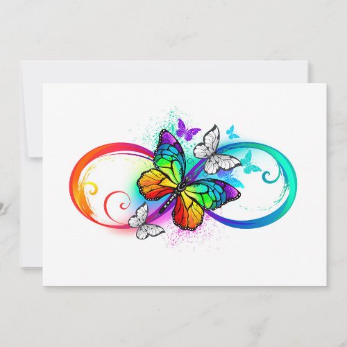 Bright infinity with rainbow butterfly announcement