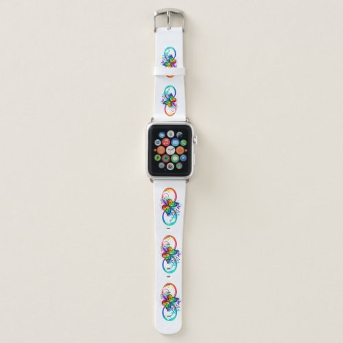 Bright infinity with rainbow butterfly apple watch band