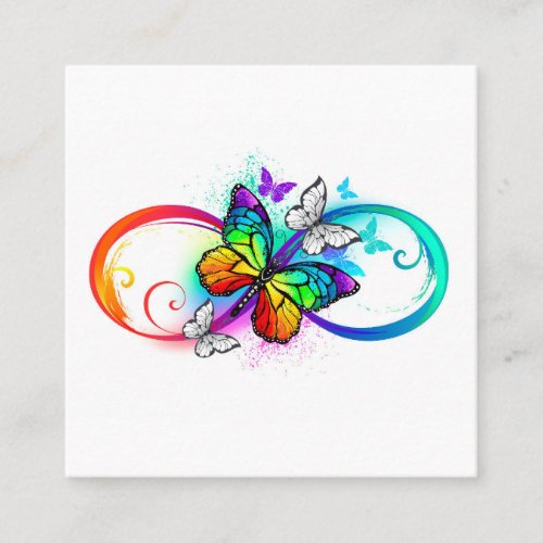 Bright infinity with rainbow butterfly appointment card