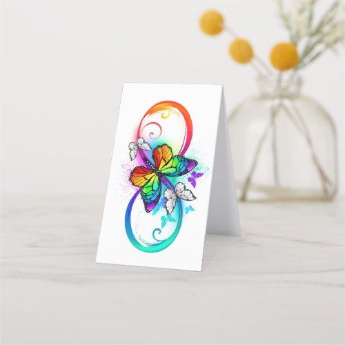 Bright infinity with rainbow butterfly appointment card