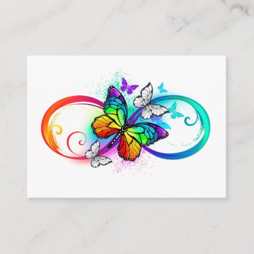 Bright infinity with rainbow butterfly appointment card