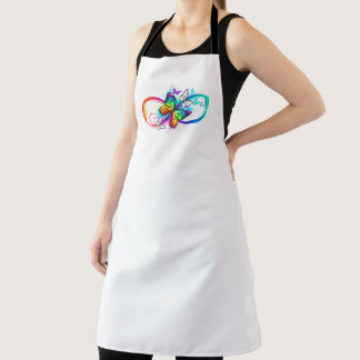 Bright infinity with rainbow butterfly apron