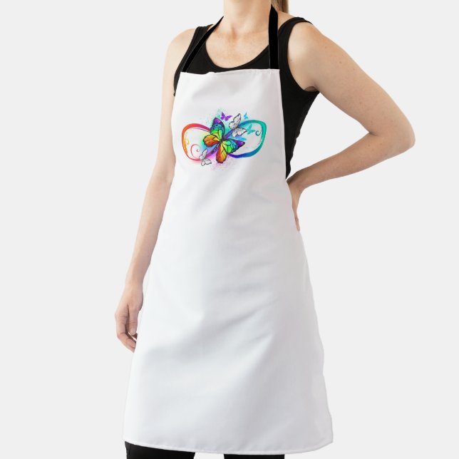 Bright infinity with rainbow butterfly apron (Insitu)