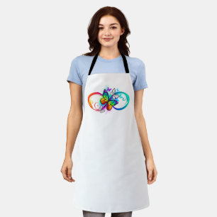 Bright infinity with rainbow butterfly apron
