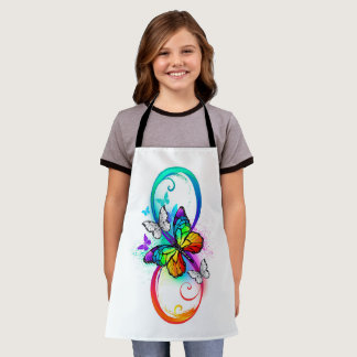 Bright infinity with rainbow butterfly apron