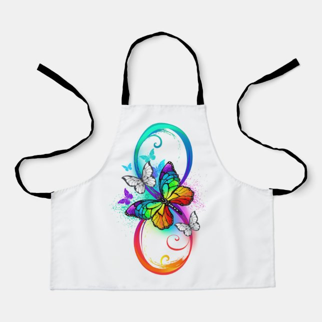 Bright infinity with rainbow butterfly apron (Front)