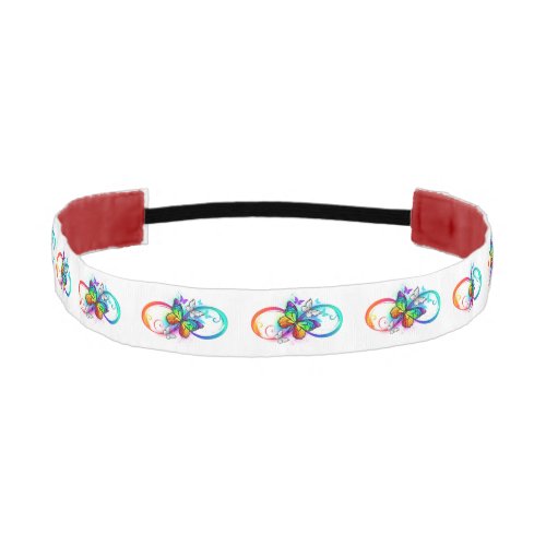 Bright infinity with rainbow butterfly  athletic headband