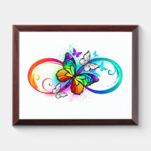 Bright infinity with rainbow butterfly award plaque