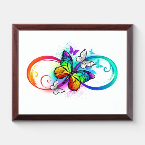 Bright infinity with rainbow butterfly award plaque