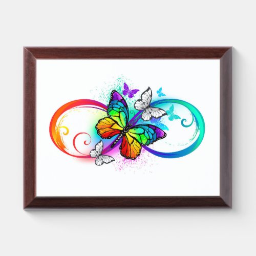 Bright infinity with rainbow butterfly award plaque