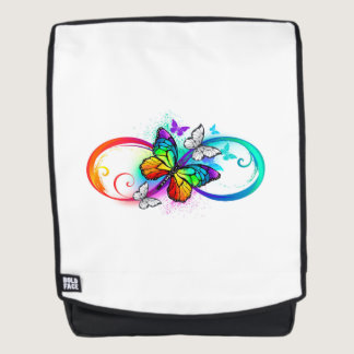 Bright infinity with rainbow butterfly  backpack