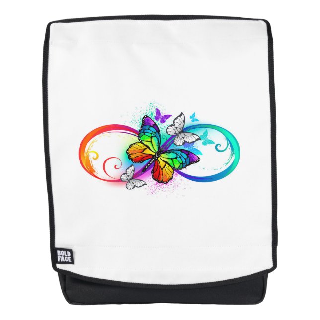 Bright infinity with rainbow butterfly  backpack (Front)