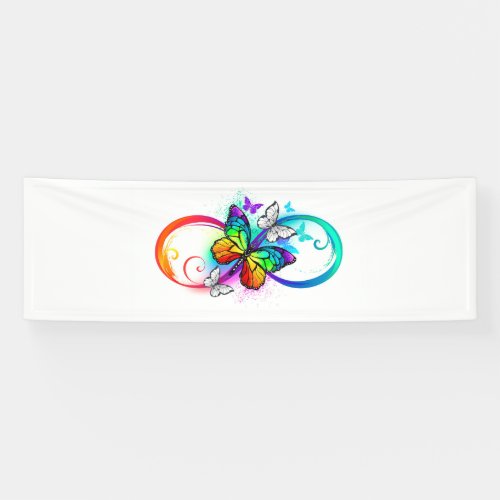 Bright infinity with rainbow butterfly banner