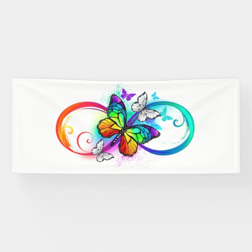 Bright infinity with rainbow butterfly banner