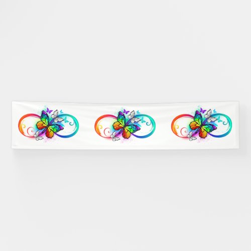 Bright infinity with rainbow butterfly banner