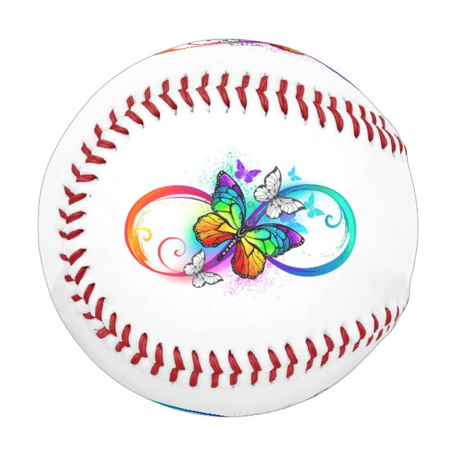 Bright infinity with rainbow butterfly baseball (Front Left)