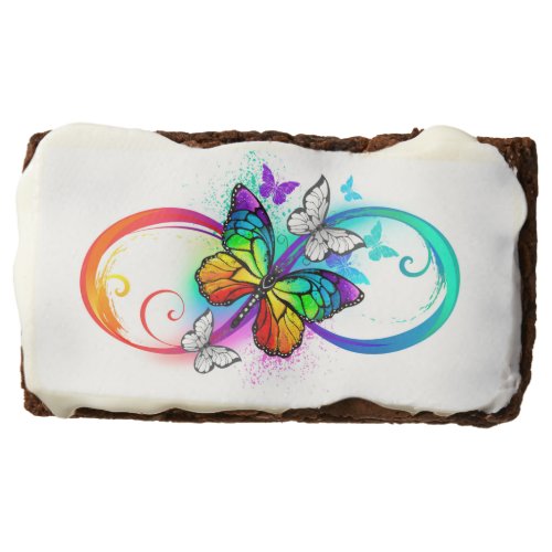 Bright infinity with rainbow butterfly brownie