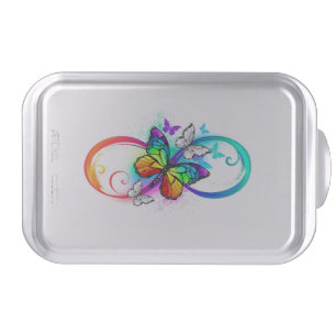 Bright infinity with rainbow butterfly cake pan