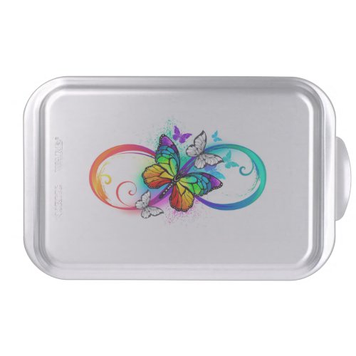 Bright infinity with rainbow butterfly cake pan
