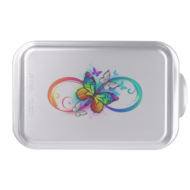 Bright infinity with rainbow butterfly cake pan (Front)