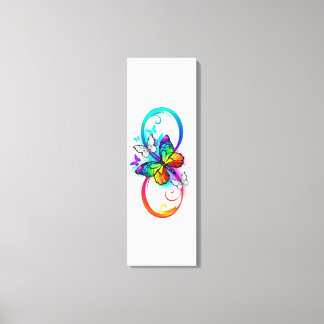 Bright infinity with rainbow butterfly  canvas print