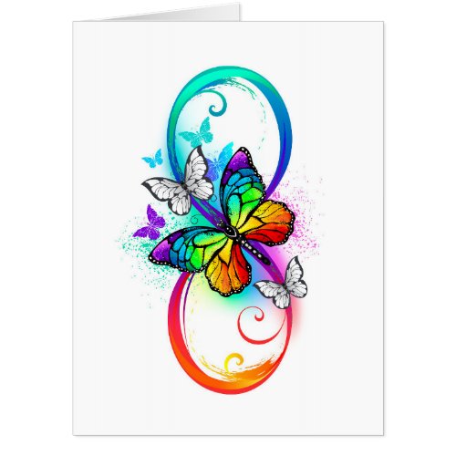 Bright infinity with rainbow butterfly card