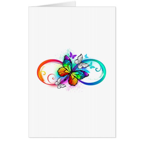 Bright infinity with rainbow butterfly card