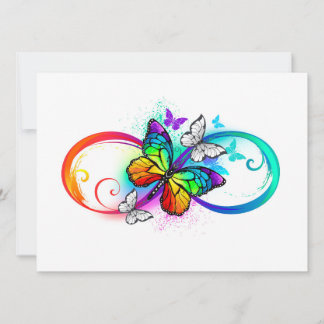 Bright infinity with rainbow butterfly  card