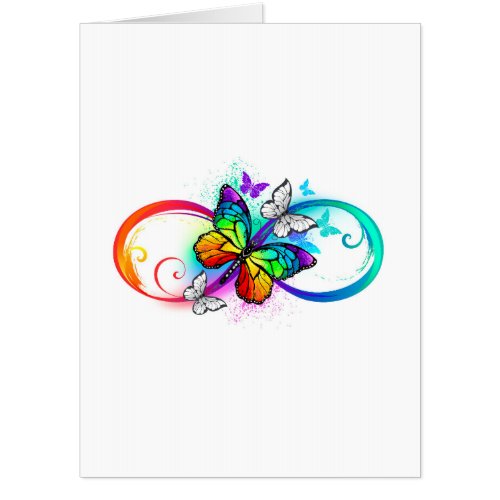 Bright infinity with rainbow butterfly card