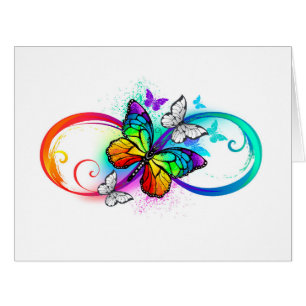 Bright infinity with rainbow butterfly cards
