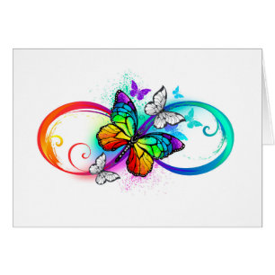 Bright infinity with rainbow butterfly cards
