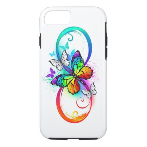 Bright infinity with rainbow butterfly iPhone 87 case