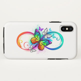 Bright infinity with rainbow butterfly  iPhone XS case