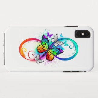 Bright infinity with rainbow butterfly iPhone XS max case