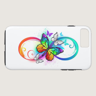 Bright infinity with rainbow butterfly iPhone 8 plus/7 plus case