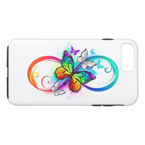 Bright infinity with rainbow butterfly iPhone 8 plus7 plus case