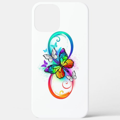 Bright infinity with rainbow butterfly iPhone 12 pro max case