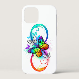 Bright infinity with rainbow butterfly  iPhone 12 mini case