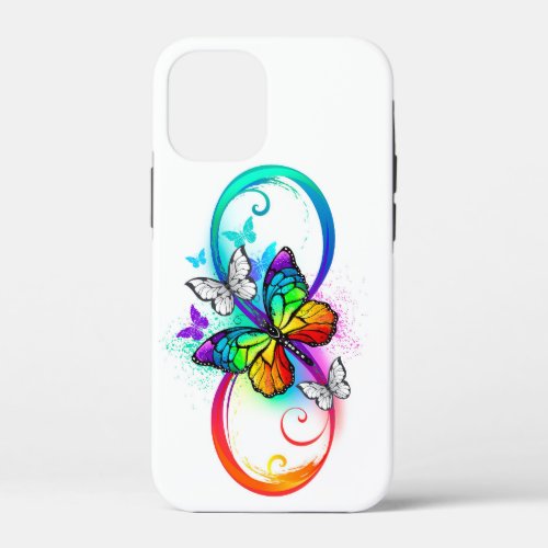 Bright infinity with rainbow butterfly  iPhone 12 mini case