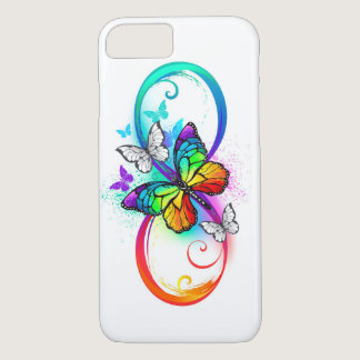 Bright infinity with rainbow butterfly iPhone 8/7 case
