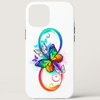 Bright infinity with rainbow butterfly  iPhone 12 pro max case