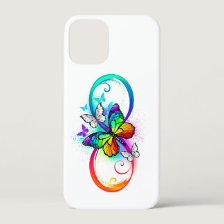 Bright infinity with rainbow butterfly  iPhone 12 mini case