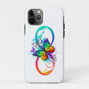 Bright infinity with rainbow butterfly iPhone 11 pro case