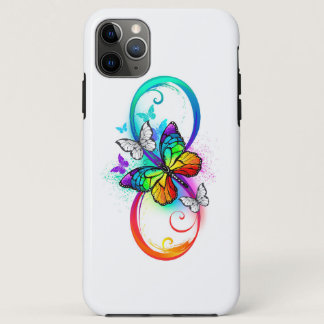 Bright infinity with rainbow butterfly iPhone 11 pro max case